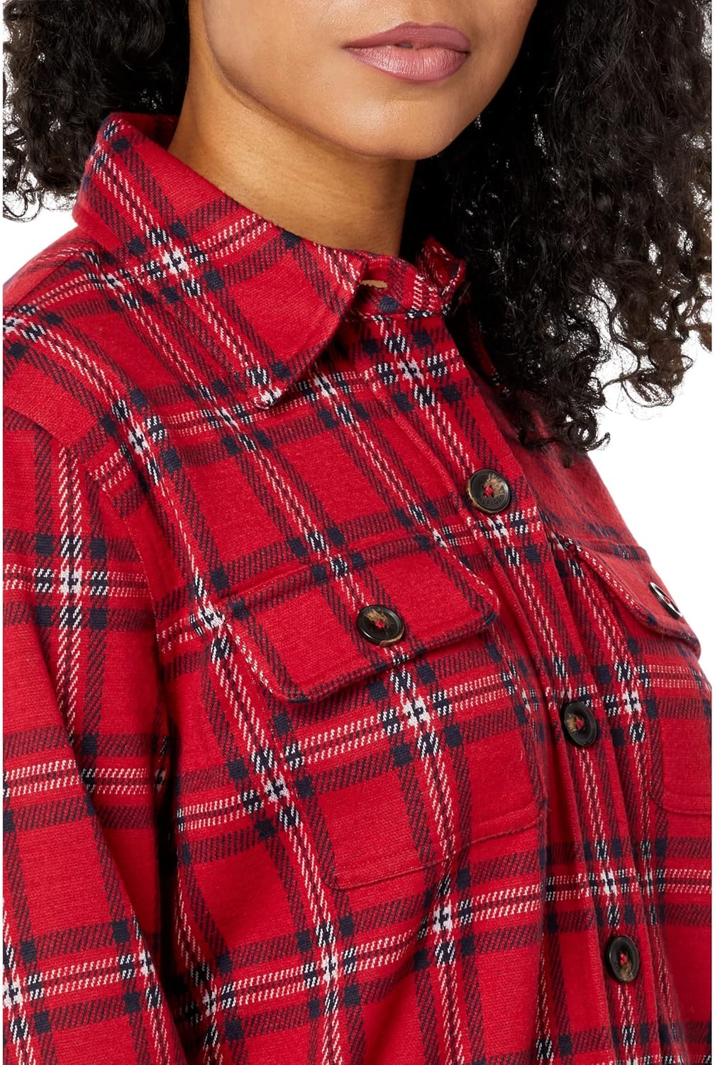 Женская трикотажная куртка-рубашка Tommy Hilfiger, Hillside Plaid/Chili Pepper Multi — фото 2