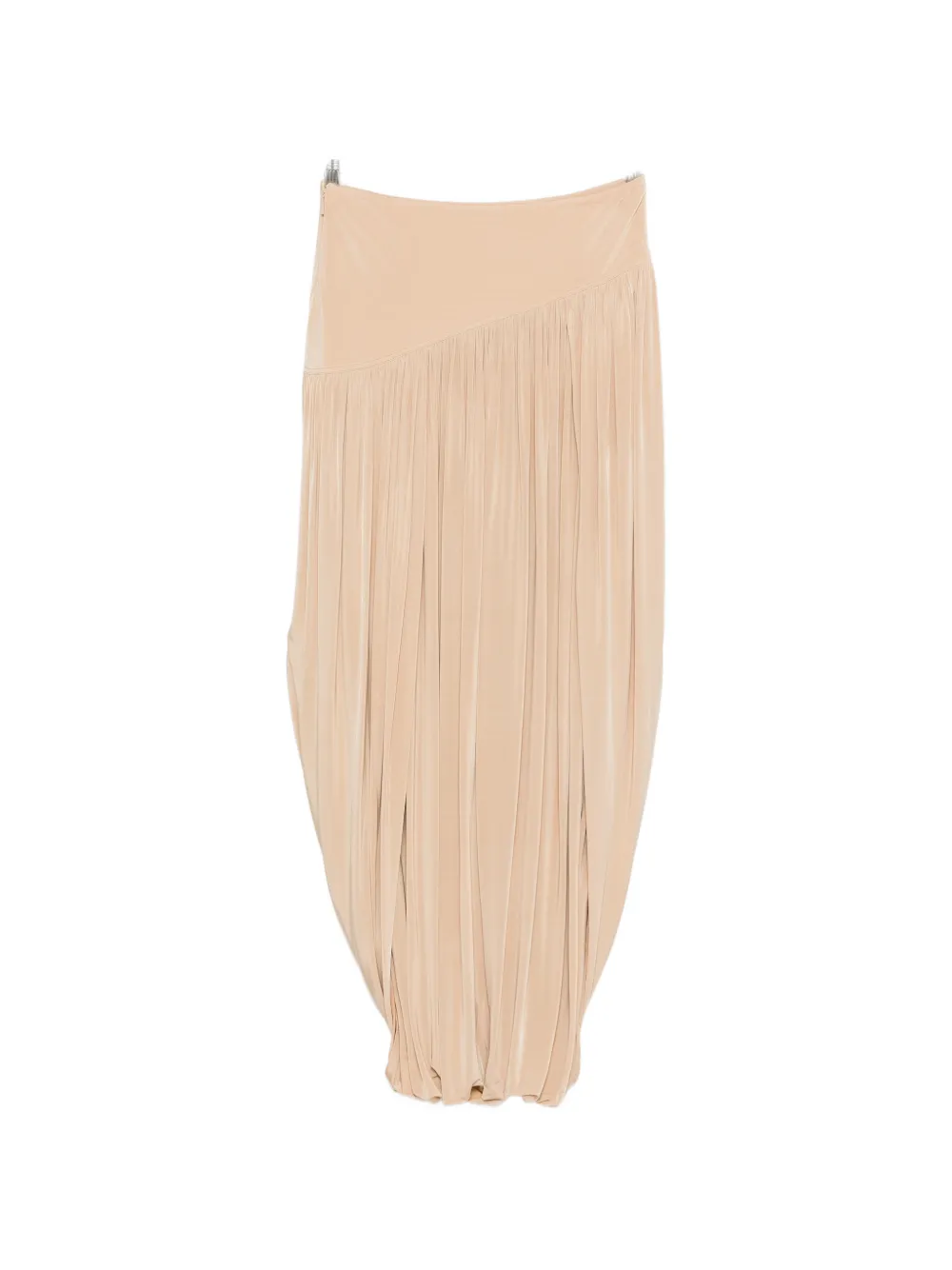 

Драпированная изогнутая макси-юбка Ferragamo, бежевый