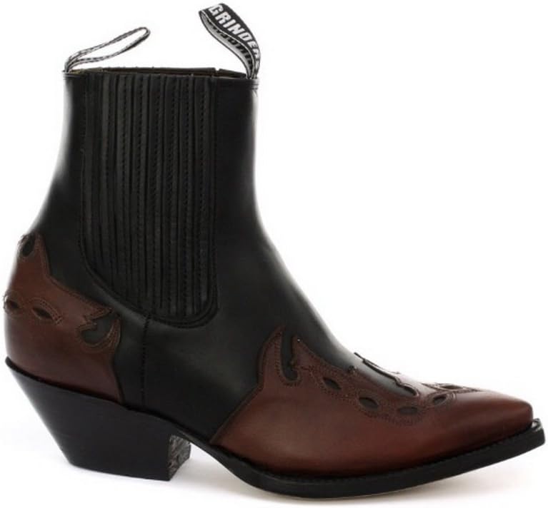 

Женские и мужские кожаные ковбойские сапоги Grinders Arizona HI с кубинским каблуком, черные