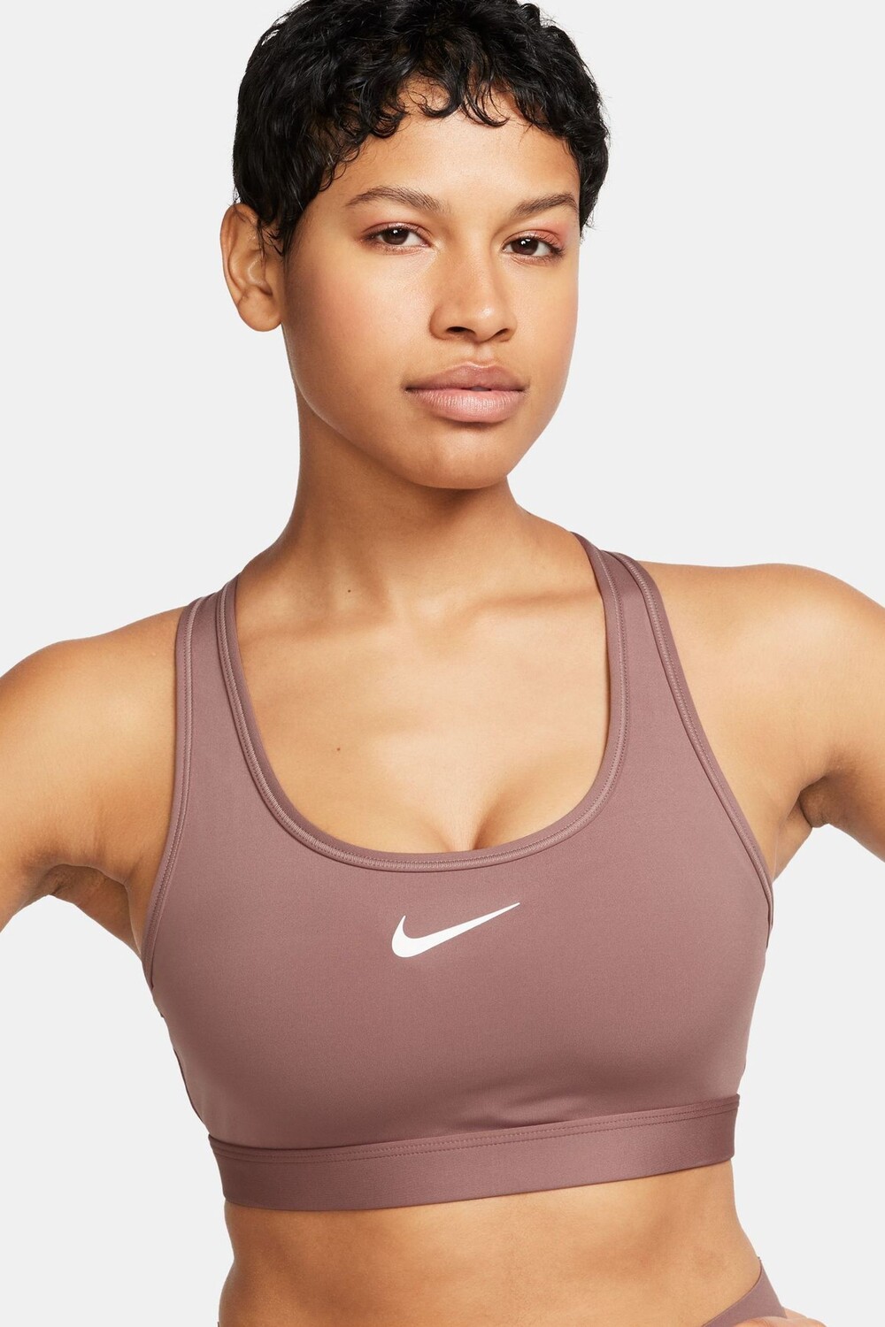 

Бюстгальтер Dri Fit с объемными чашечками Nike, коричневый