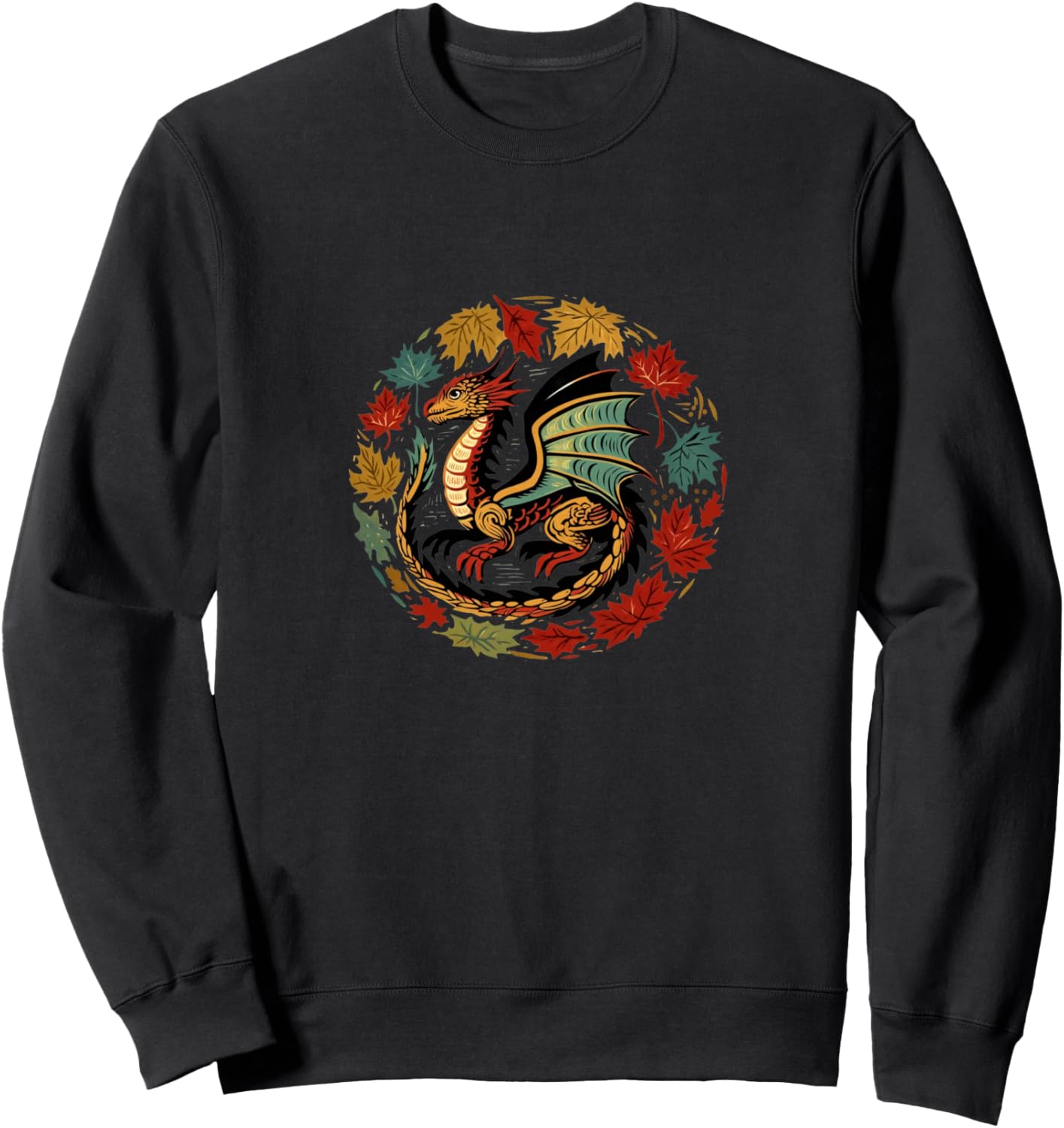 

Изображение осеннего дракона, толстовка с осенними листьями Dragons Lovers Bubb, черный