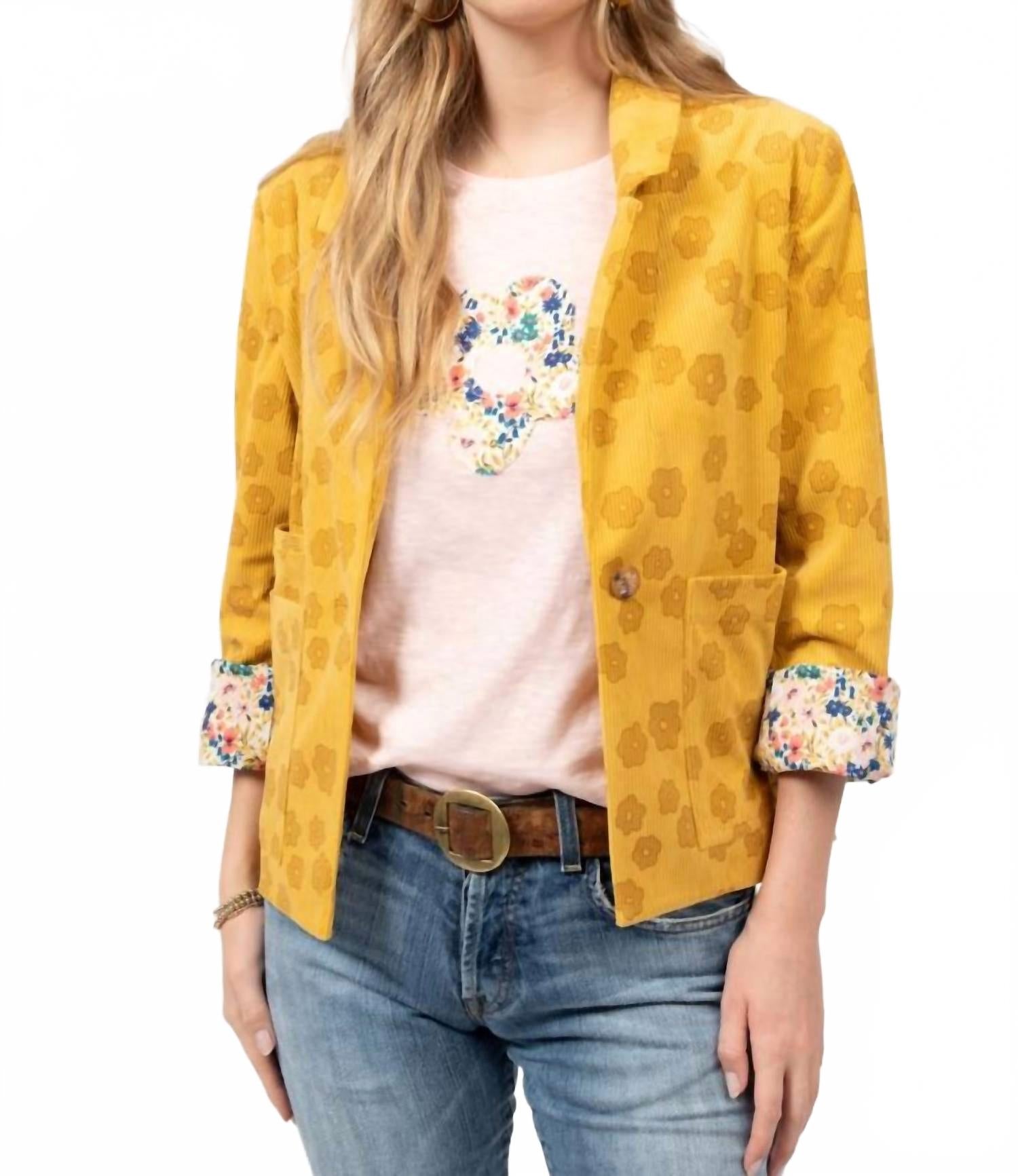 

Золотой поп-цветочный блейзер Ivy Jane