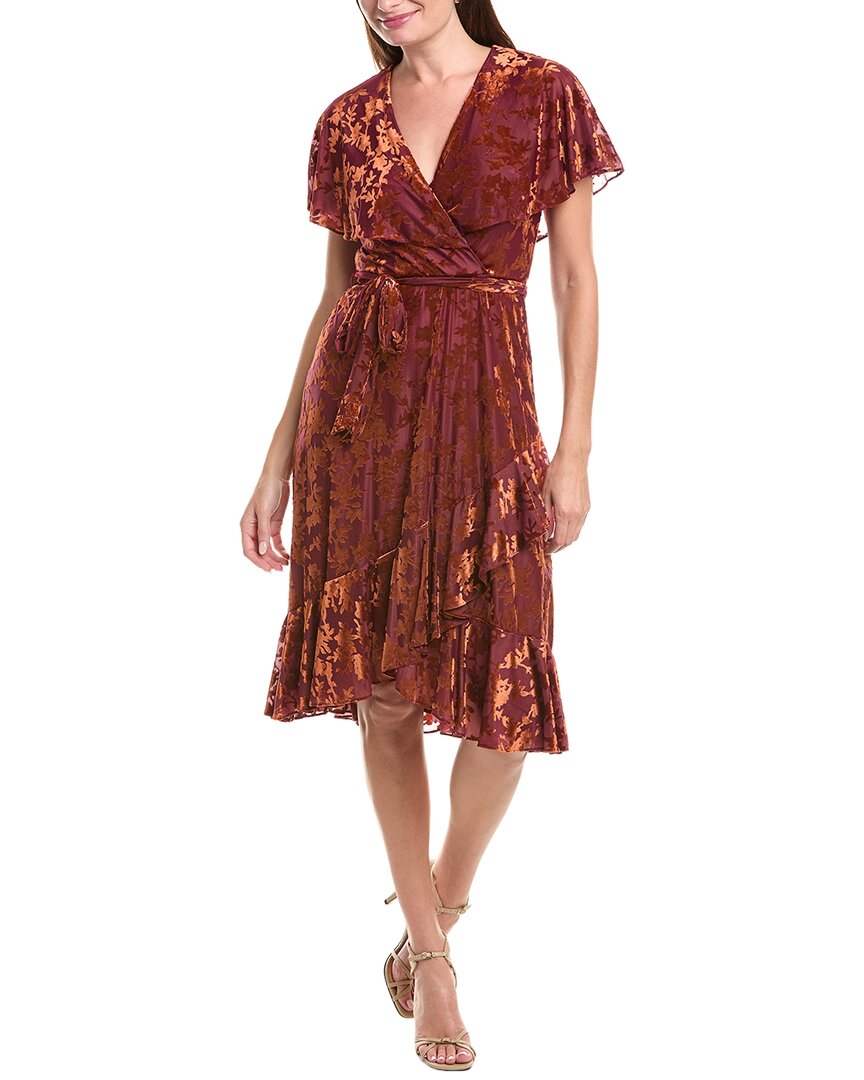 

Платье миди из бархата Maison Tara, красный