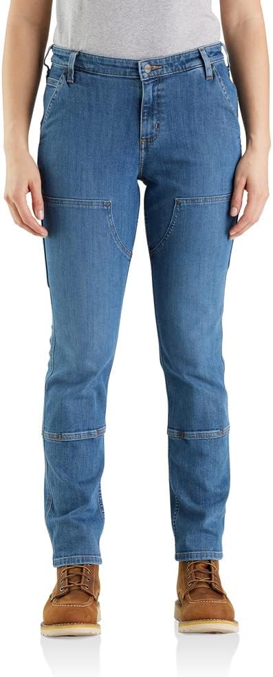

Carhartt женские джинсы Rugged Flex Relaxed Fit с двойной передней частью, Linden
