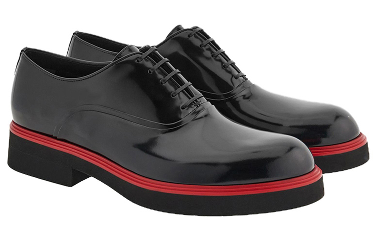 Кожаные оксфорды с контрастной окантовкой Ferragamo, черный — фото 4