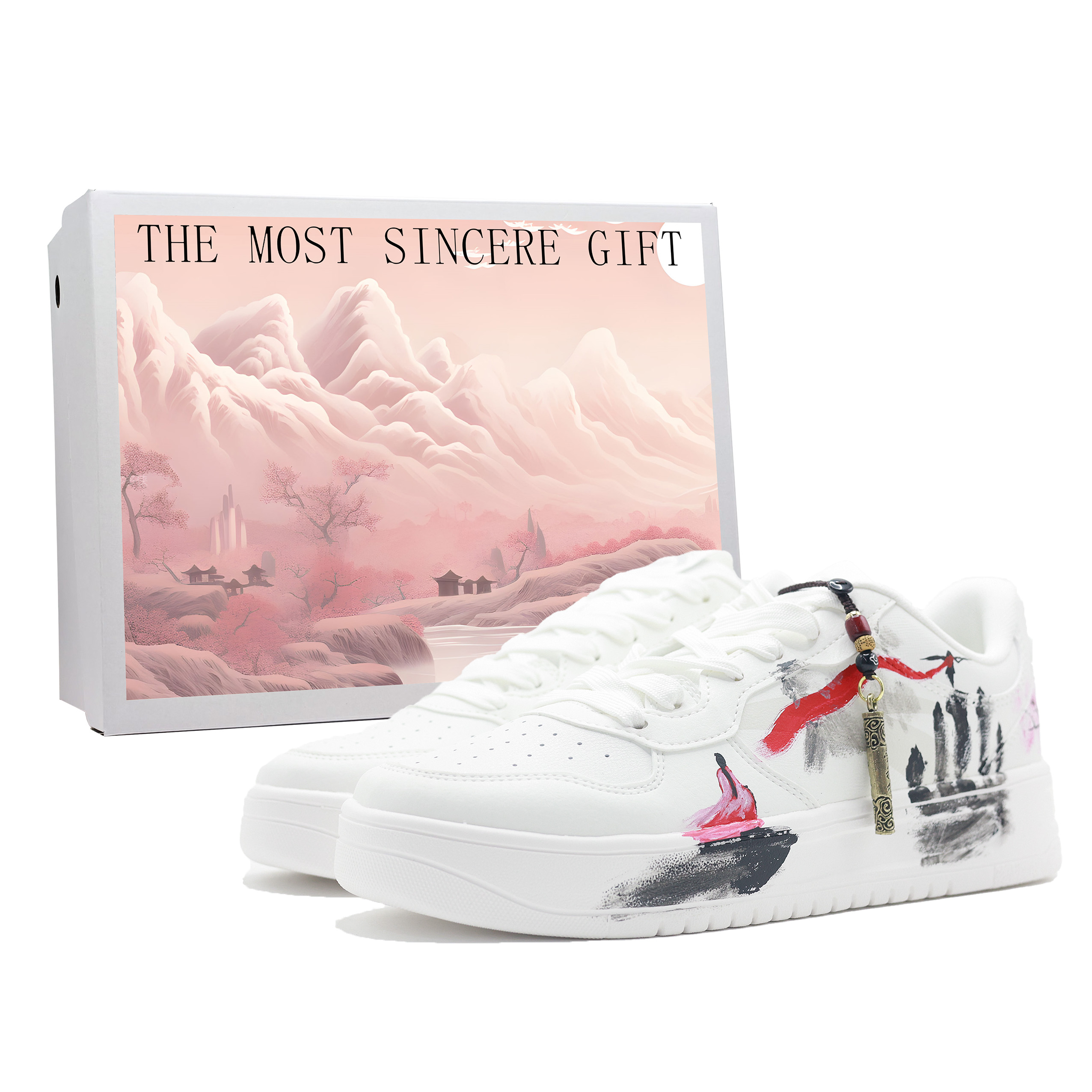 

ANTA Кроссовки для скейтбординга с противоскользящей амортизацией, низкие, мужские, белые, черные, красные