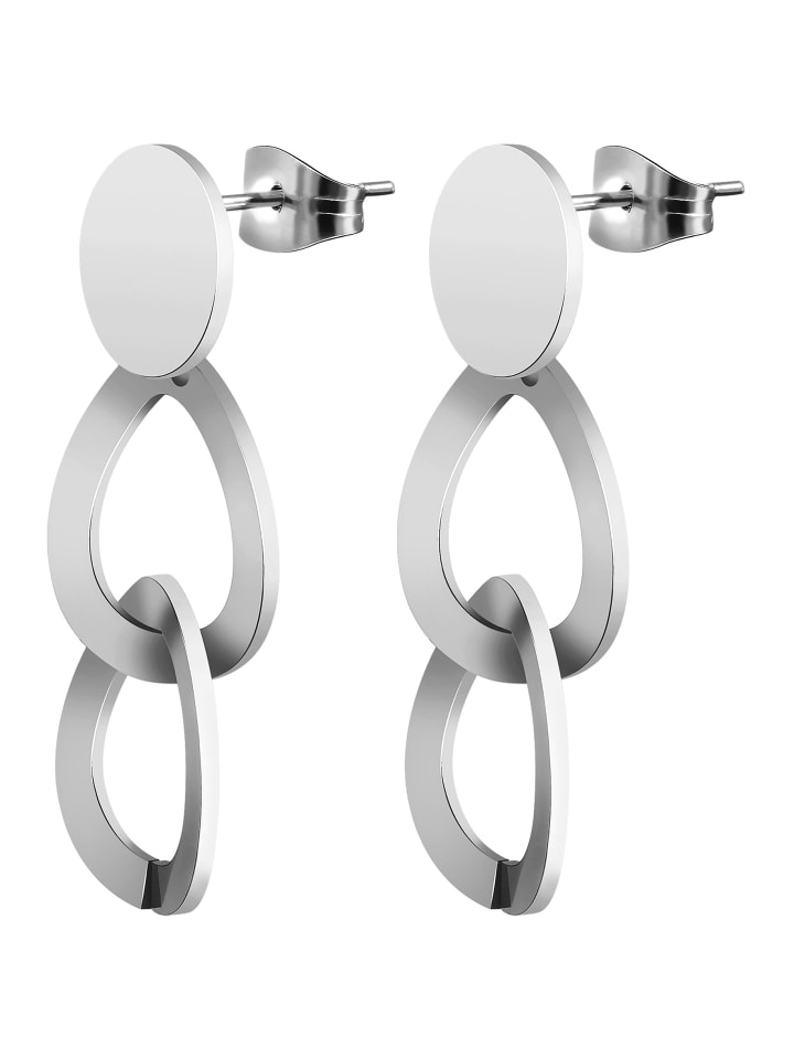 

Adeliás Женские серьги - Серьги-гвоздики из нержавеющей стали серебристого цвета