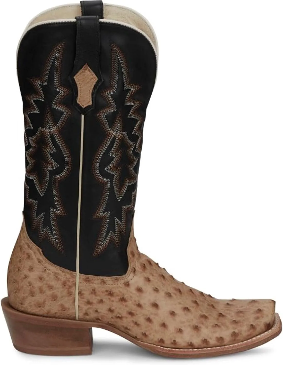 Мужские вестерн-боты Tony Lama Rylen II 13 дюймов из кожи страуса полного пера - коллекция Arena - квадратный носок, кожаная подошва
