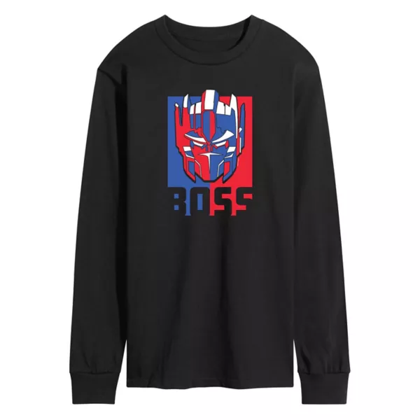 

Мужская футболка с длинным рукавом Transformers Op Boss с принтом Licensed Character, черный