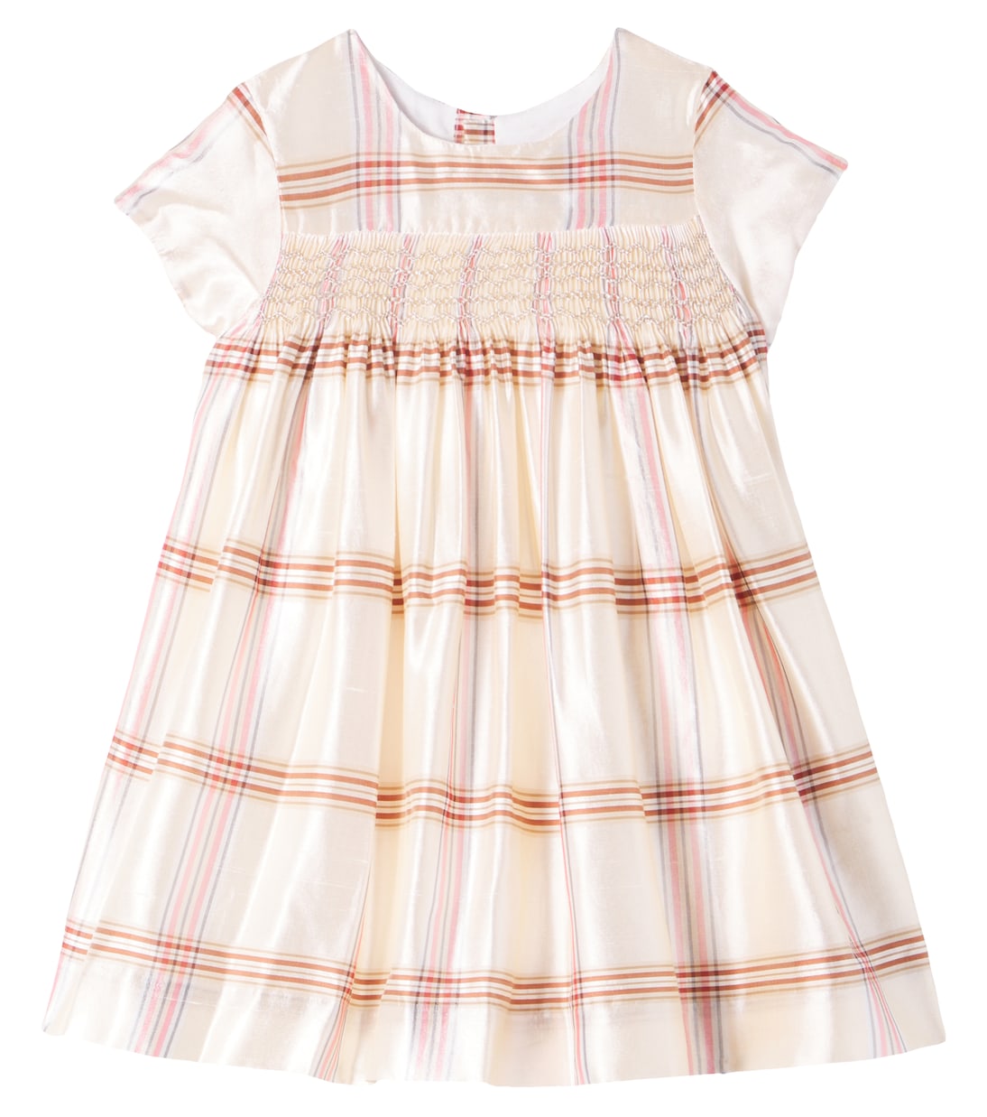 

Платье Baby Maruska из шелка с цветочным принтом и сборками Bonpoint, Carreaux Ecru