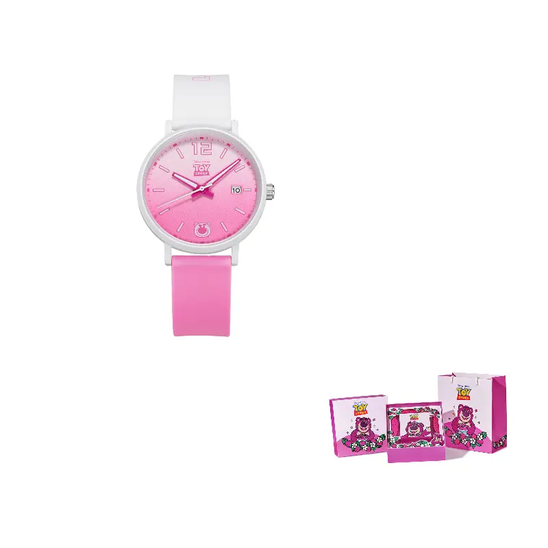 

Disney Часы Strawberry Bear Series Quartz Movement Silicone Strap Watch Women's Watch Color-blocked Dial