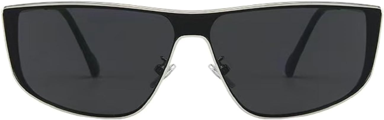 

Мужские солнцезащитные очки квадратной формы, в стиле ретро, ​​дизайнерские женские очки в стиле панк с градиентным переходом цвета, защита от ультрафиолета UV400, артикул 12003 Melrose, Silver Black