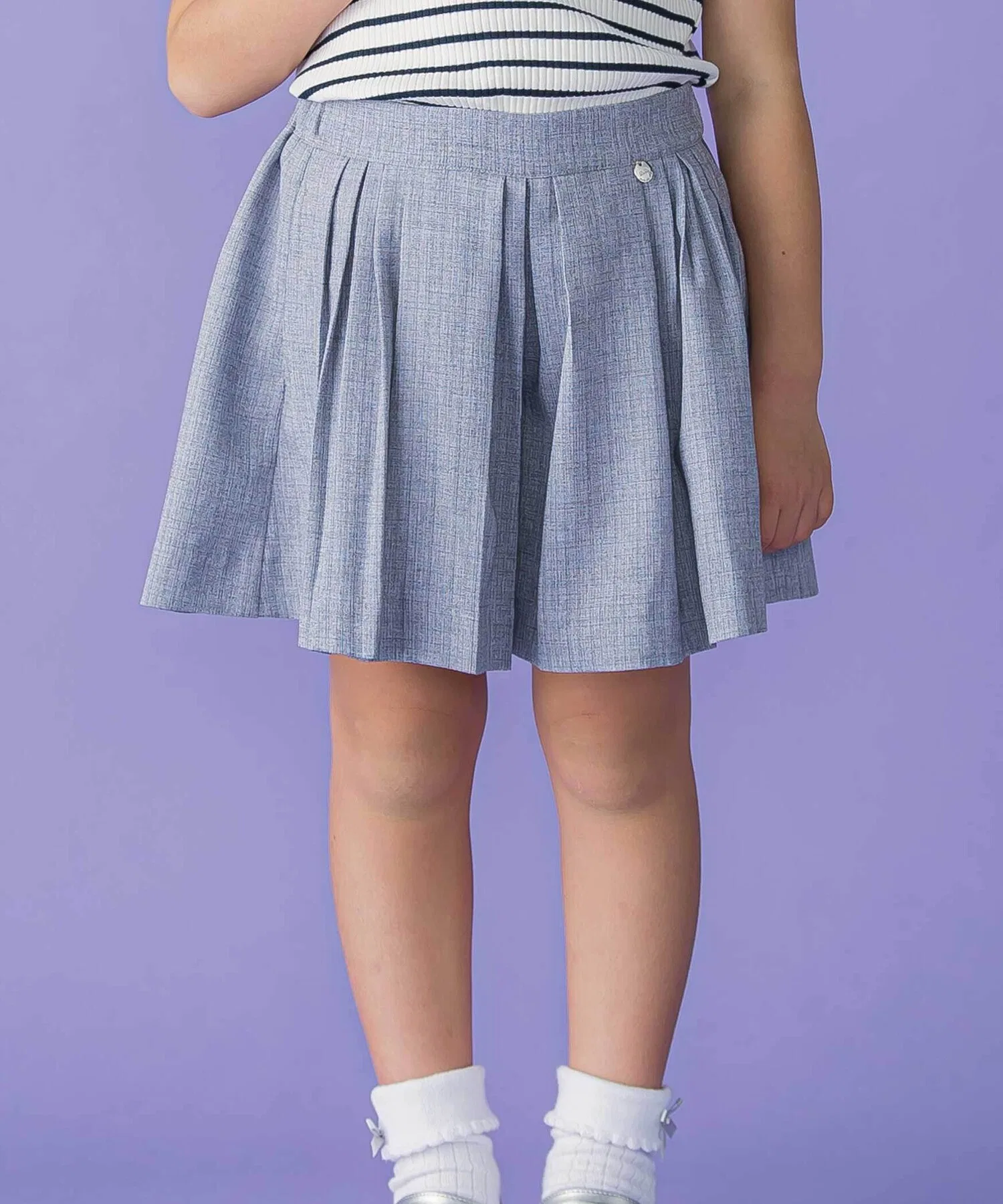 Девочки Брюки-кюлоты из твидовой ткани BeBe Petits Pois Vert серые