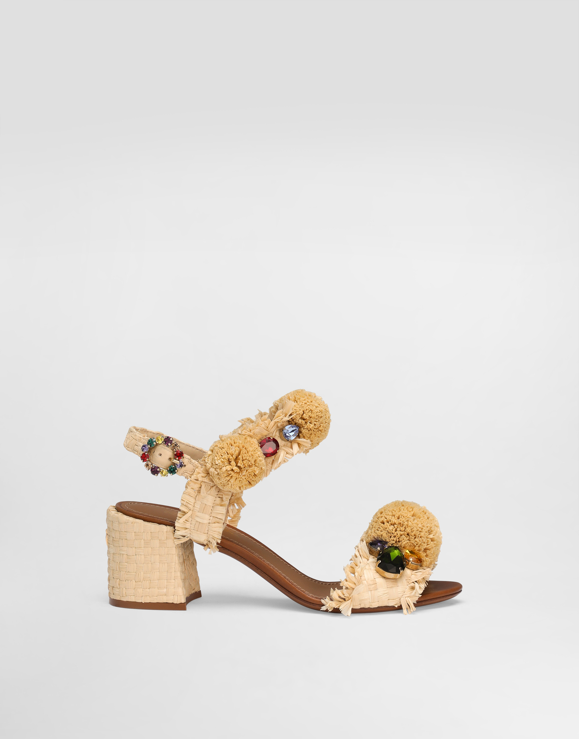 Вышитые сандалии с бахромой Dolce & Gabbana, мультиколор