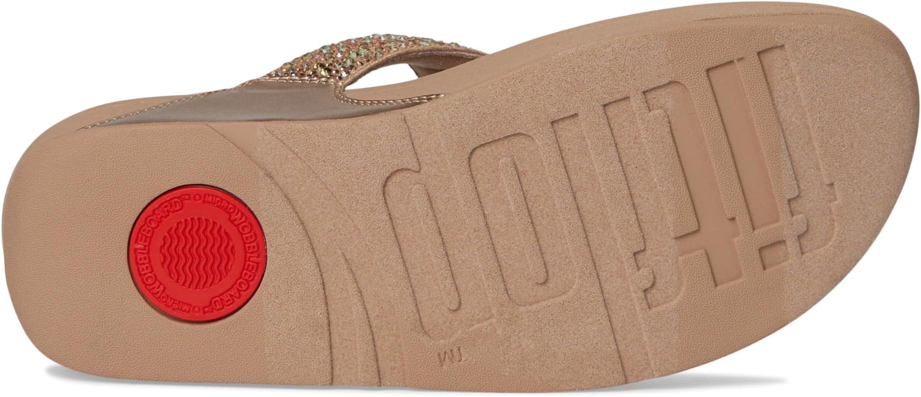 Сандалии FitFlop Lulu Crystal-Mix Toe-Post Sandals, цвет Metallic Classic Beige — фото 3
