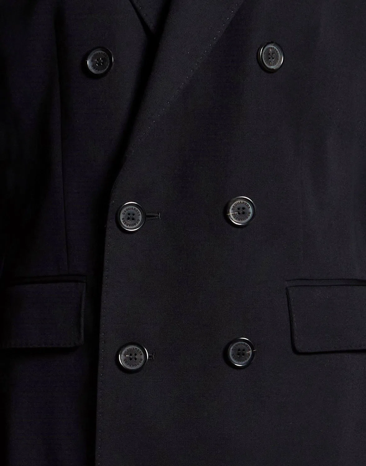 Блейзер double-breasted из шерсти DSQUARED2 черный — фото 2