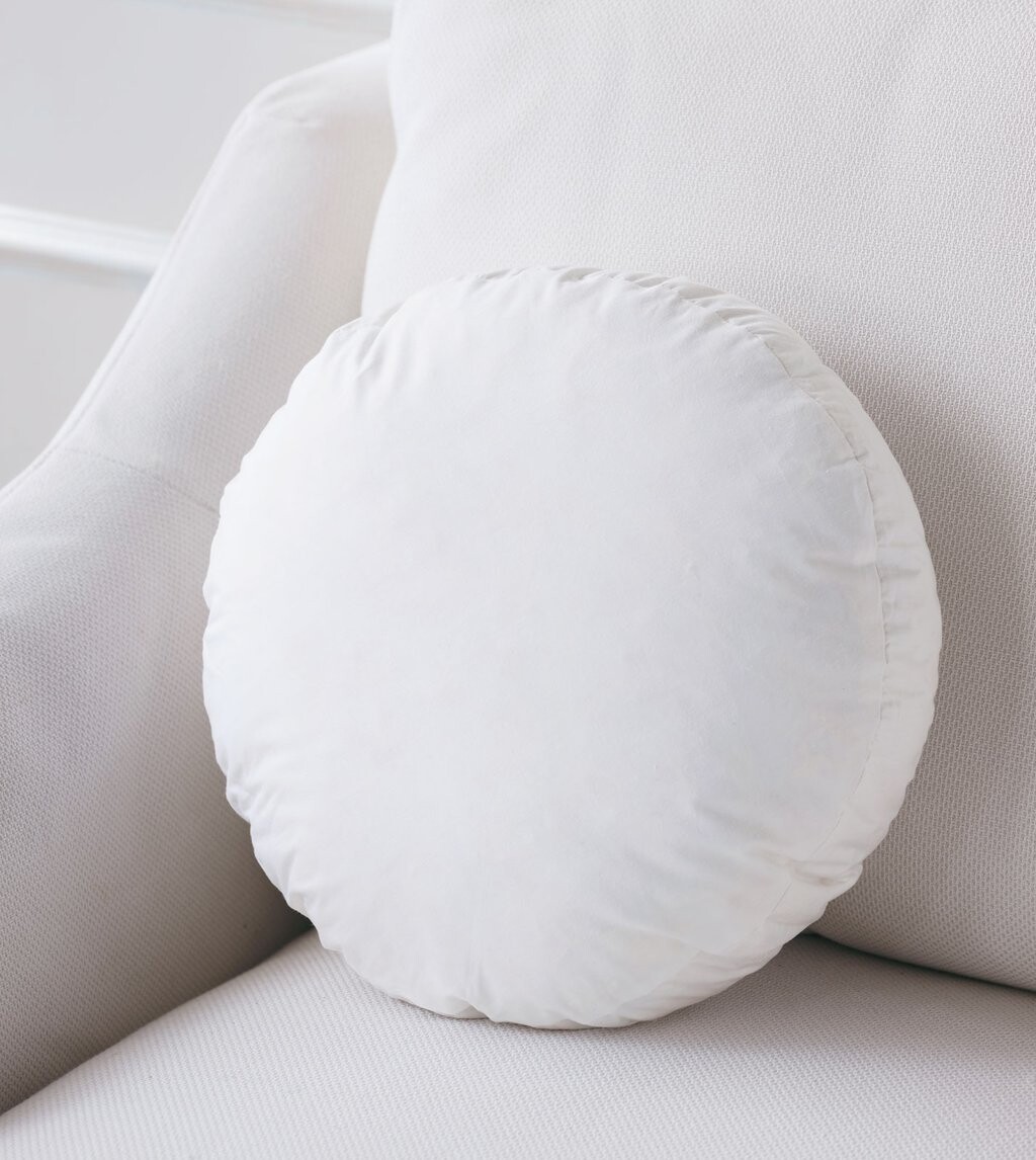 

Круглая декоративная подушка из смеси перьев Plankroad Home Decor, белый