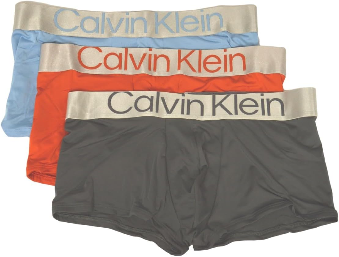 

Мужские трусы-боксеры Calvin Klein NB3074O, комплект из 3 пар, эластичная микрофибра с логотипом, Nvx Bel Air Blue / Red Clay / Iron Gate