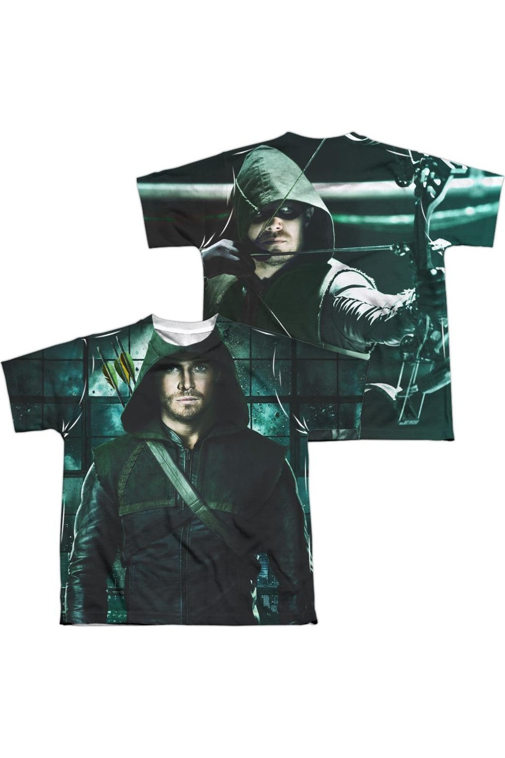 

Футболка Arrow с принтом спереди и сзади, короткий рукав, детская, полиэстер Gildan, белый
