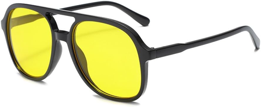 

Солнцезащитные очки с двойной оправой 2027 года для женщин и мужчин, модные спортивные солнцезащитные очки для вождения, ночного видения, спортивные овальные очки MTZJH, Black Yellow