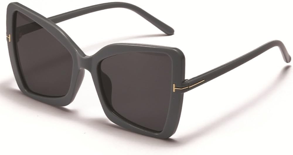 

Солнцезащитные очки в ретро-стиле с крупной оправой для женщин, модные солнцезащитные очки большого размера для мужчин с защитой от УФ-излучения UV400, сине-серые, один размер LXLHWN, One Color