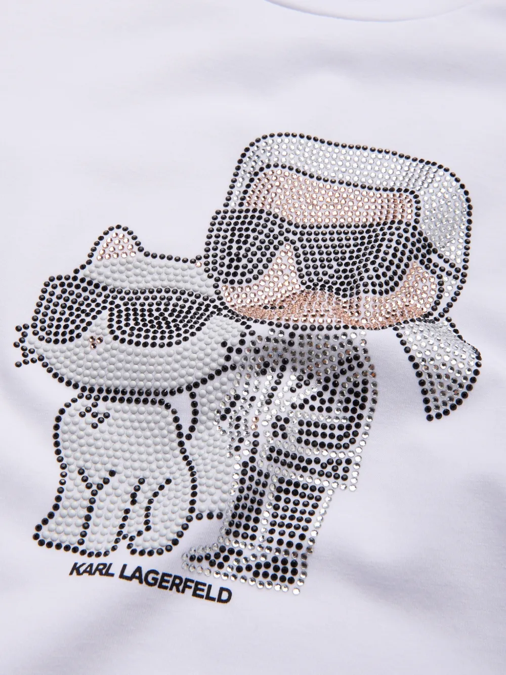 Футболка со стразами KARL LAGERFELD KIDS, белый — фото 3