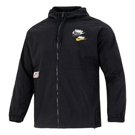 

Куртка Men's Nike Sportswear Lightweight Back Printing Breathable Athleisure Casual Sports Woven Jacket Autumn Black, мультиколор