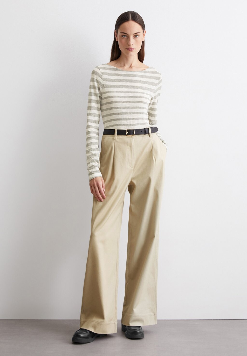 

Топ с длинными рукавами BOAT NECK STRIPED Marc O'Polo, серый