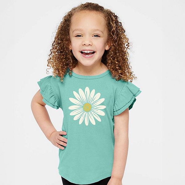 

Футболка с рукавами-крылышками White Daisy The Juniper Shop, Seafoam