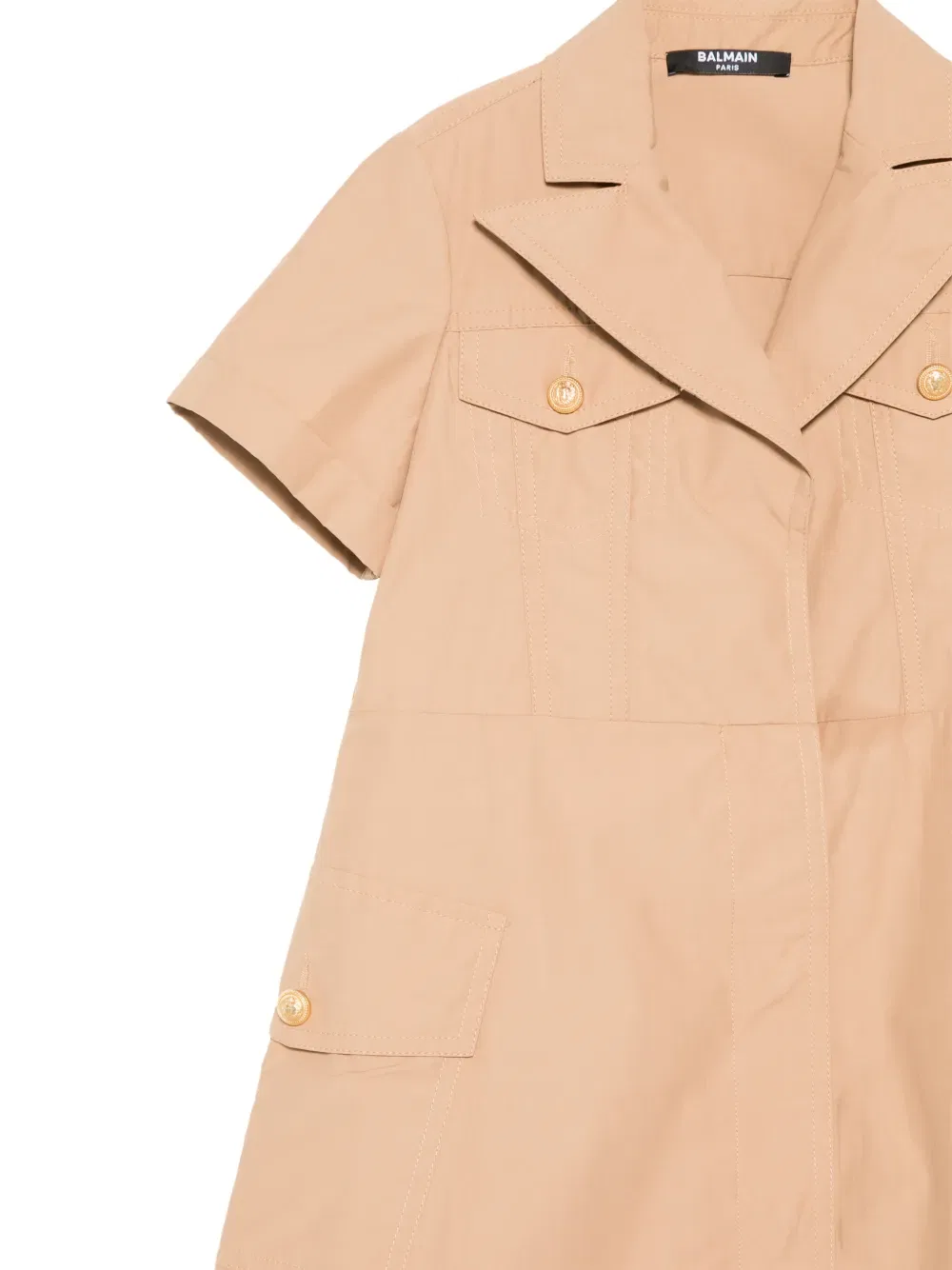 Платье с воротником и карманами Balmain Kids, нейтральный — фото 3