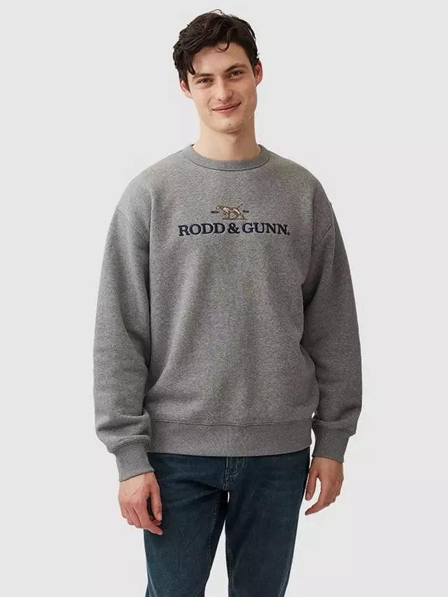 

Свитер Rodd & Gunn Cotton Blend Logo Embroidered, цвет slate