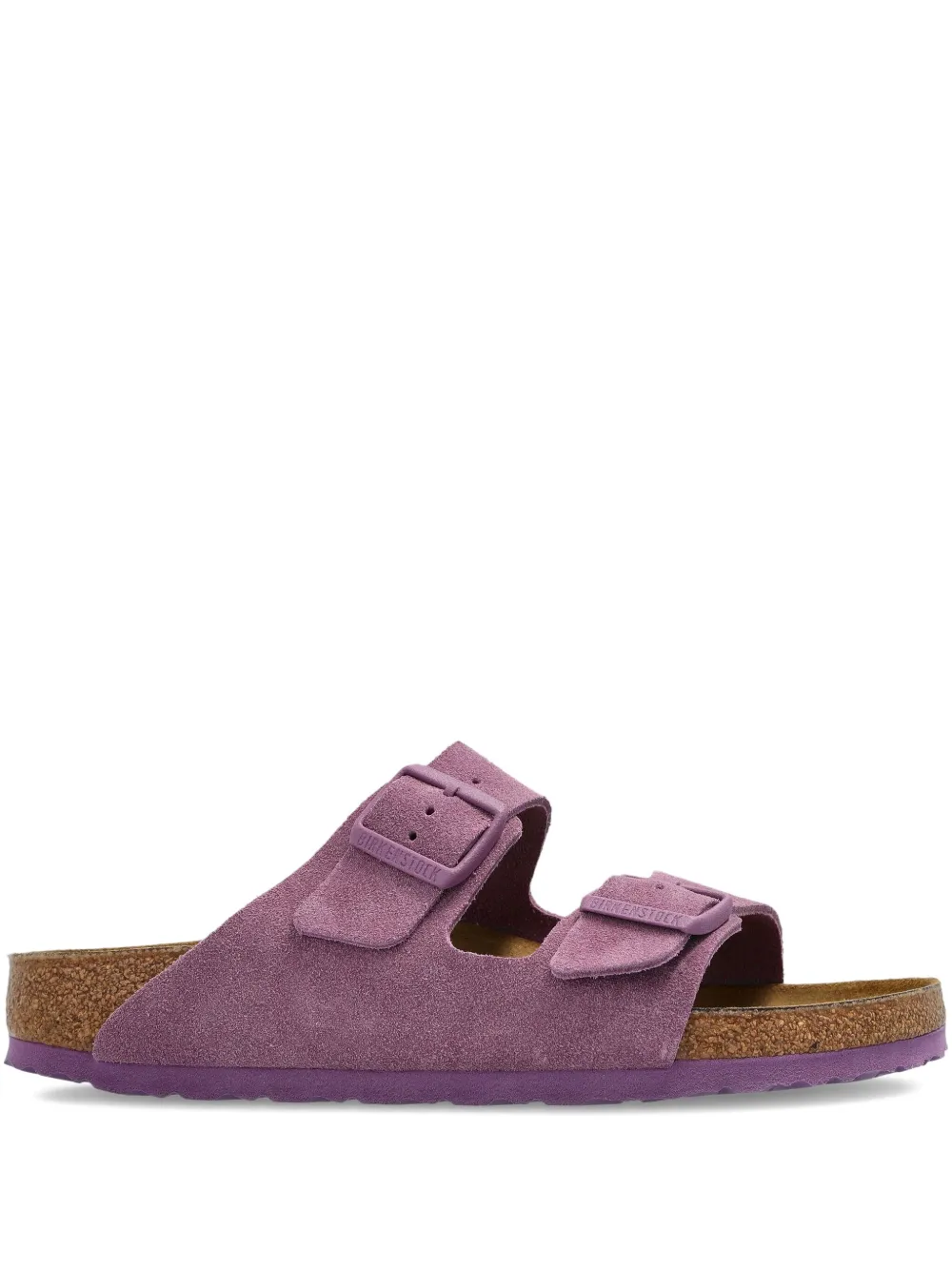 Замшевые сандалии с двумя пряжками на плоской подошве BIRKENSTOCK, розовый