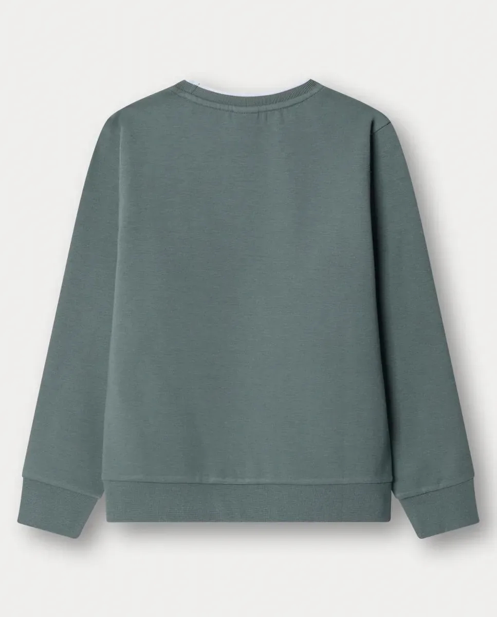 Детский свитшот с круглым воротником Hackett Sport Essential, хаки — фото 2
