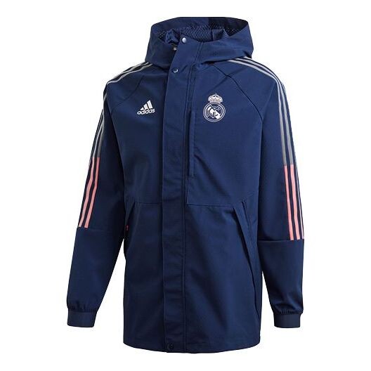 

Куртка adidas REAL TRAVEL JKT Real Madrid Soccer/Football Sports Hooded Jacket Deep Blue, синий