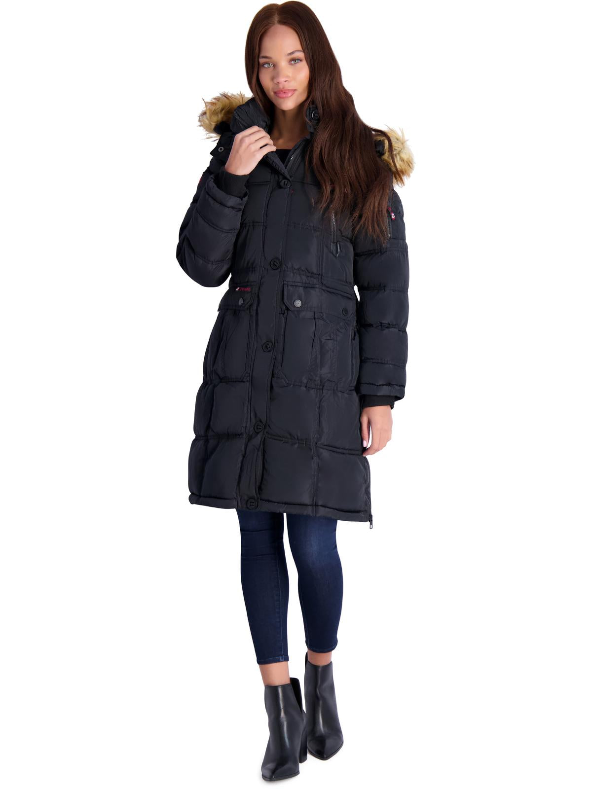 

Женское тяжелое пуховое пальто из искусственного меха Canada Weather Gear, черный