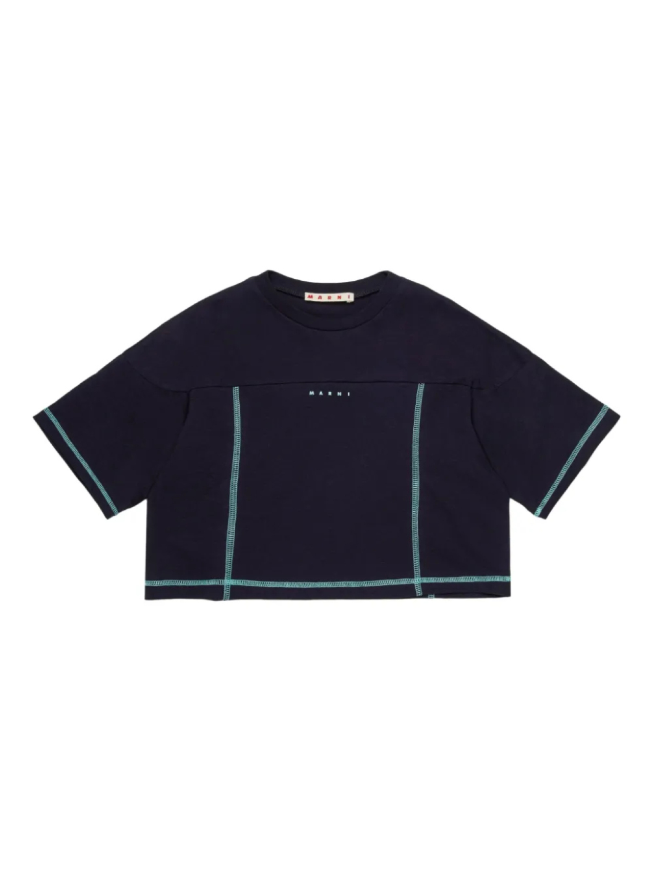 

Футболка с вышивкой Marni Kids, синий