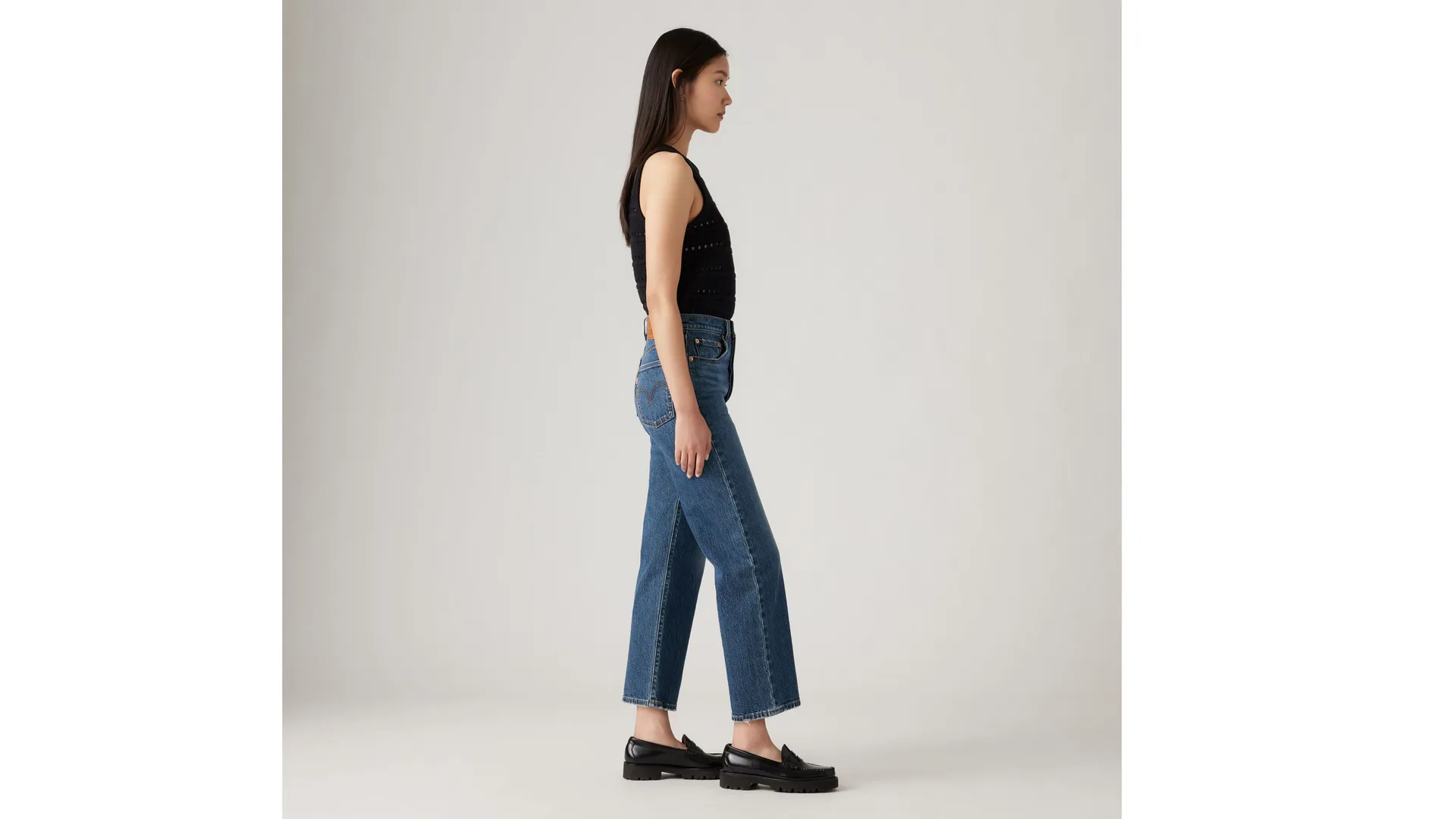 Прямые женские джинсы с эффектом реберной клетки Levi's, цвет On My Honor - Dark Wash — фото 4