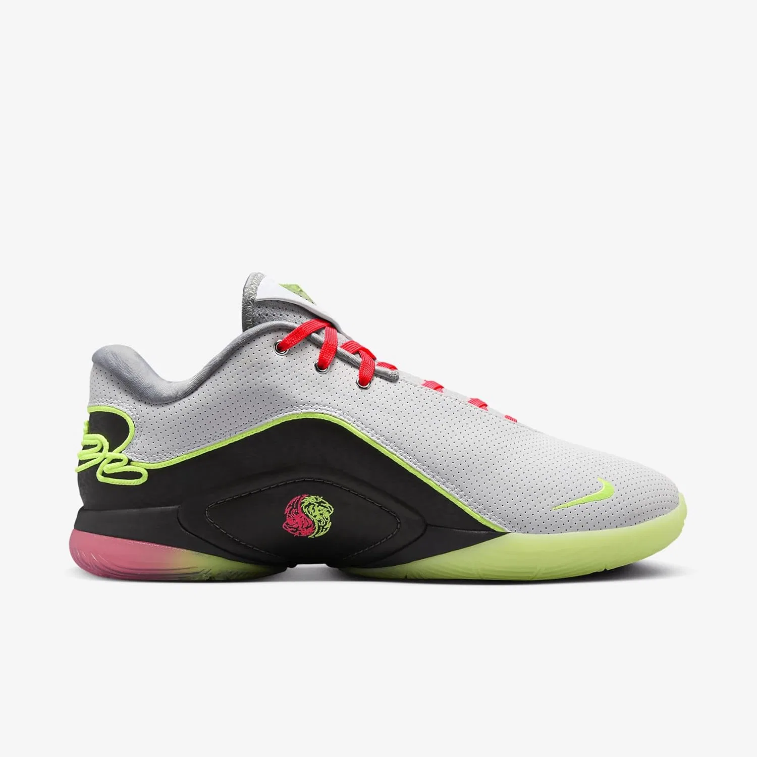 Мужские кроссовки Nike Lebron XXII, White Medium Ash Hot Lava Volt Glow — фото 3