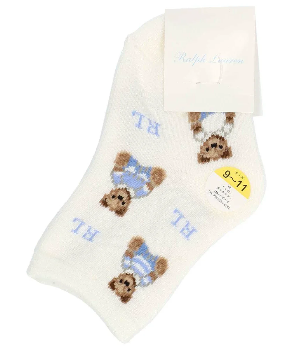 Детские носки Ralph Lauren Layette с принтом медведя Polo Ralph Lauren, 60. Ice Blue