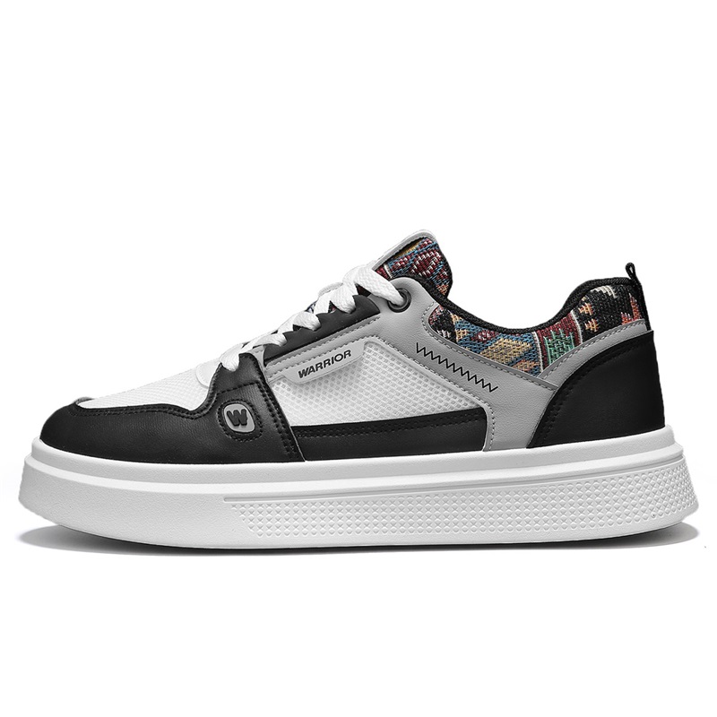 

Кроссовки для скейтбординга мужские, низкие, серые WARRIOR, Black White Gray