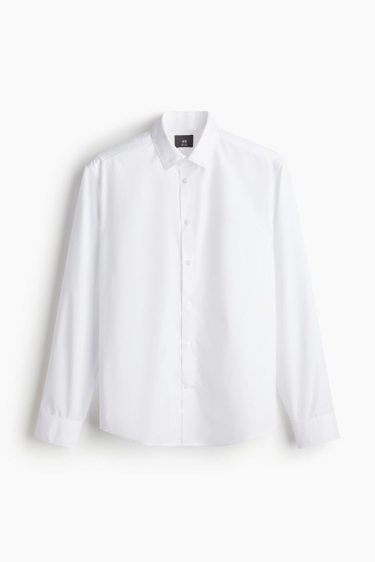 

Рубашка приталенного кроя easy iron H&M, белый