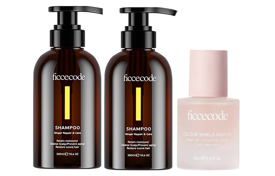 

Шампунь с аминокислотами без силиконов и имбирем + эфирные масла для ухода за волосами контроль жирности 300мл*2+30мл FicceCode