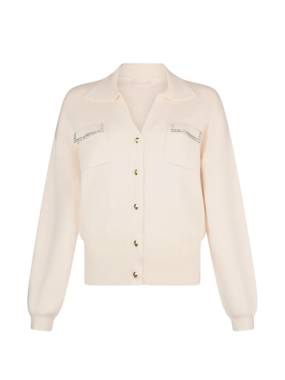 

Кардиган с V-образным вырезом и украшением из бусин Liu Jo, бежевый