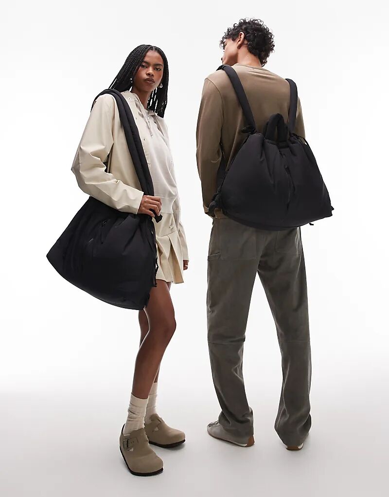 

OLEND Ona большая мягкая нейлоновая сумка-мессенджер черного цвета