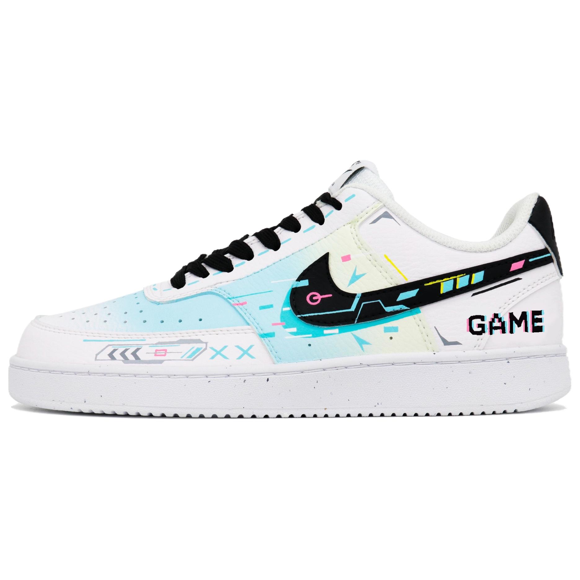 

Nike Кроссовки для скейтбординга men's court vision 1 fantasia, electric play quantum abrasion resistant low top blue