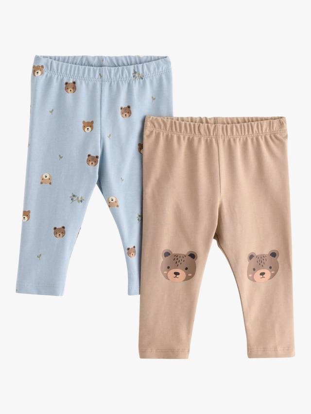 

Леггинсы с принтом медвежонка Lindex, Pack of 2, Light Dusty Blue