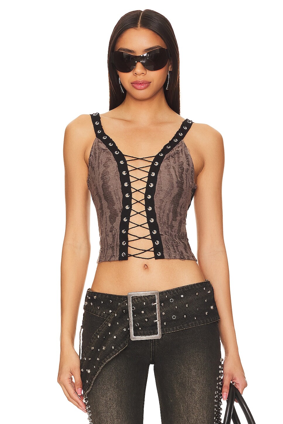 

Топ с кружевной отделкой в стиле «лесенка» Jaded London, мультиколор