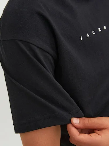 Детская рубашка с короткими рукавами Jack & Jones "JJESTAR JJ TEE SS NOOS JNR" Jack & Jones Junior, черный — фото 3