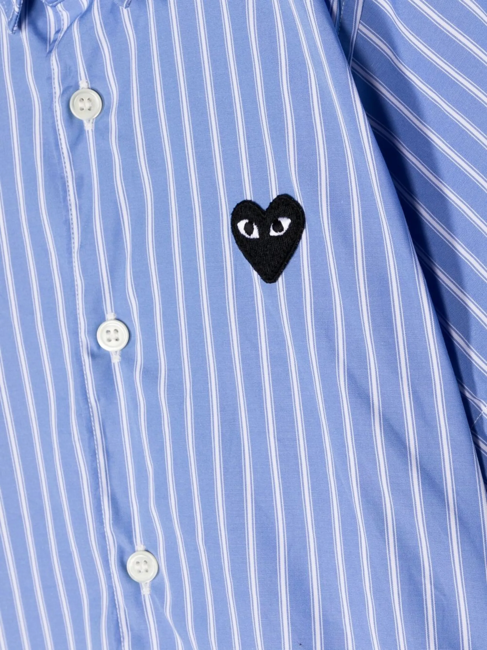 Полосатая рубашка с короткими рукавами Comme Des Garçons, синий — фото 3