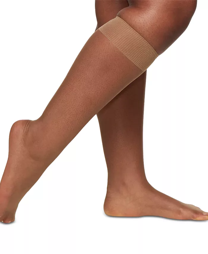 

Комплект из 3 прозрачных гольфов больших размеров Berkshire, коричневый/бежевый